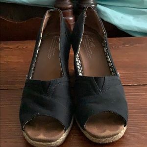 Black Toms Wedges